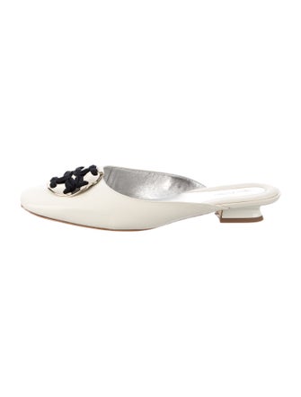 Tory Burch Leather Graphic Print Mules