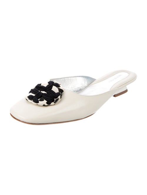 Tory Burch Leather Graphic Print Mules