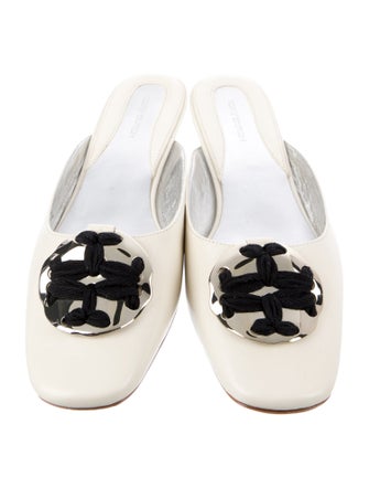 Tory Burch Leather Graphic Print Mules