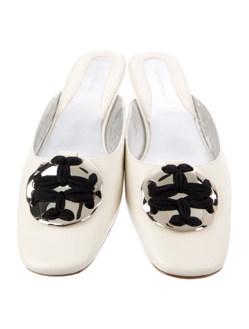 Tory Burch Leather Graphic Print Mules