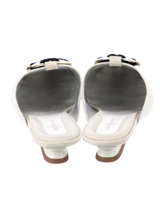 Tory Burch Leather Graphic Print Mules