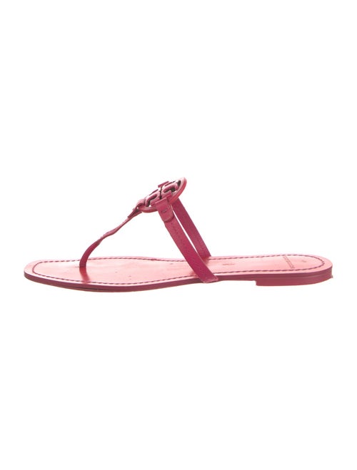 Tory Burch Signature Logo Leather T-Strap Sandals