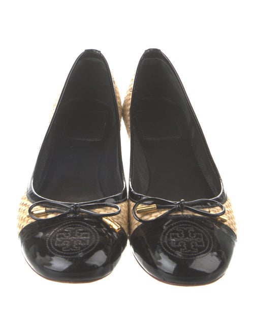 Tory Burch Straw Bow Accents Ballet Flats