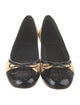 Tory Burch Straw Bow Accents Ballet Flats
