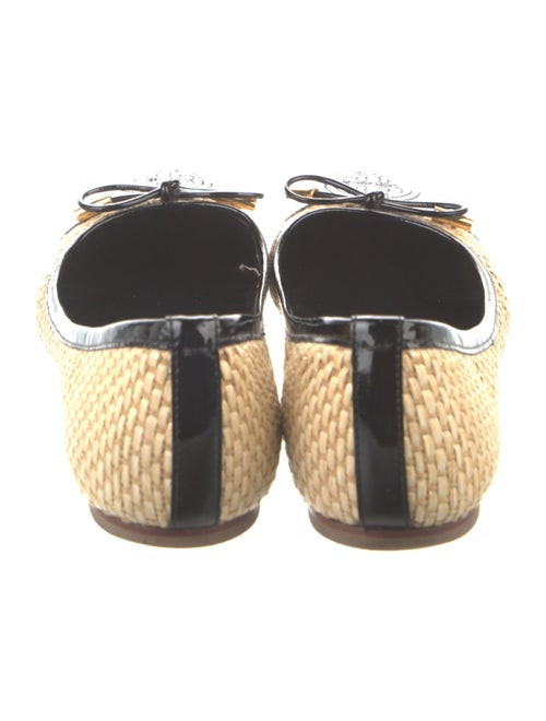 Tory Burch Straw Bow Accents Ballet Flats