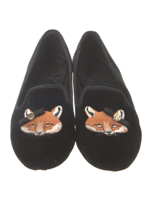 Tory Burch Velvet Graphic Print Loafers