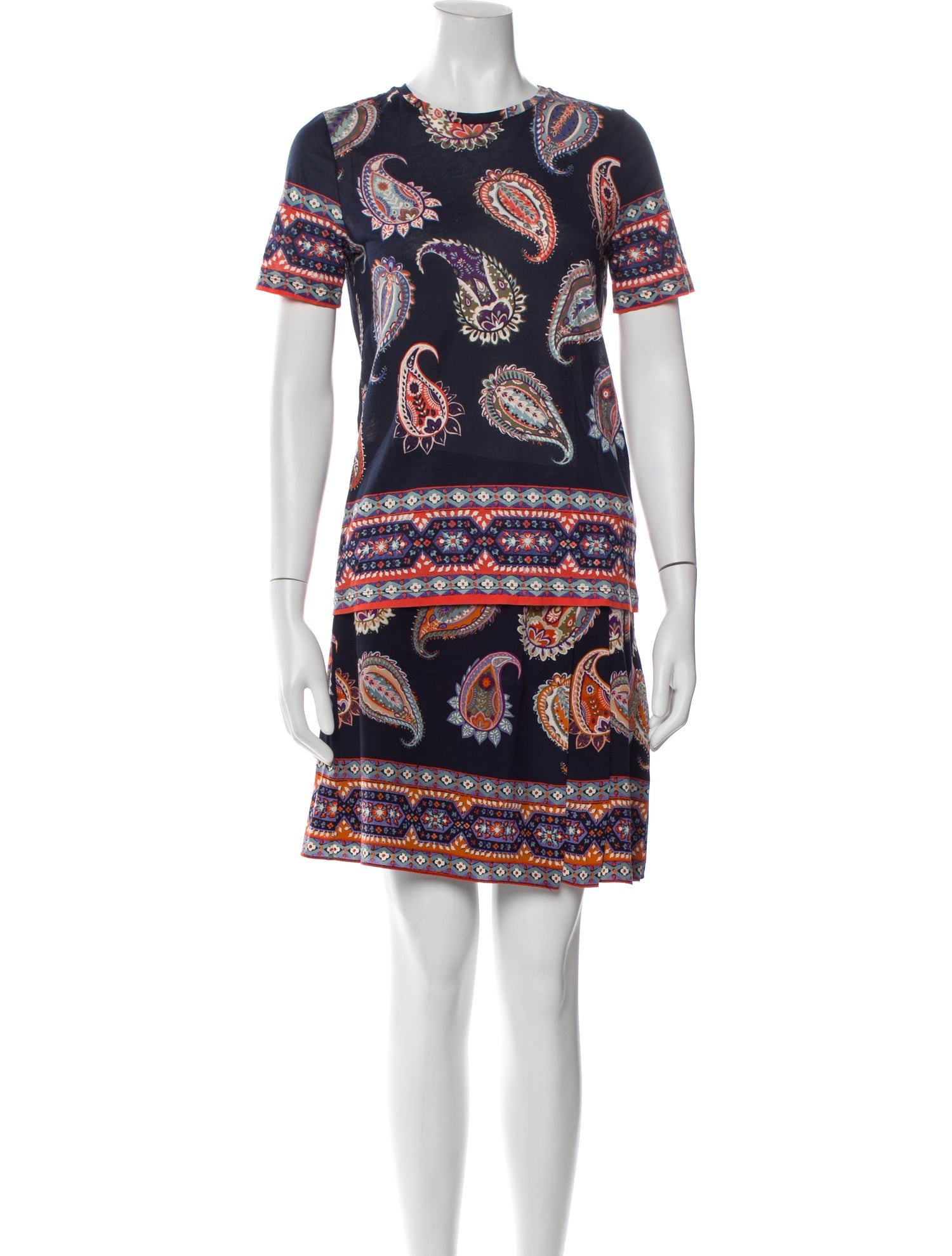 Tory Burch Silk Paisley Print Skirt Set