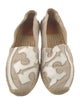 Tory Burch Canvas Leather Trim Embellishment Espadrilles