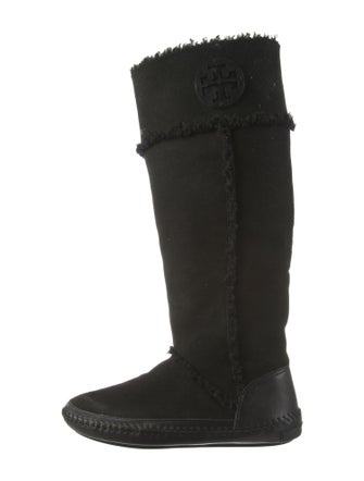 Tory Burch Suede Whipstitch Trim Boots
