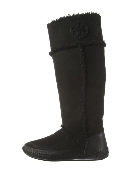 Tory Burch Suede Whipstitch Trim Boots