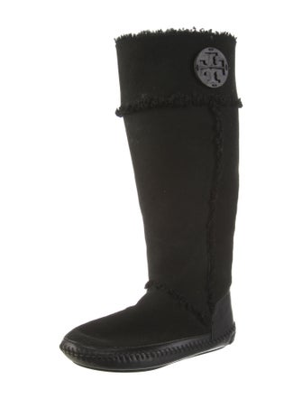 Tory Burch Suede Whipstitch Trim Boots