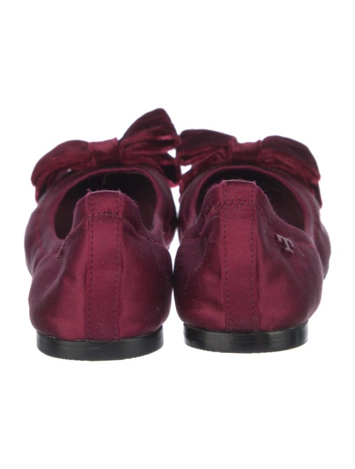 Tory Burch Satin Bow Accents Ballet Flats
