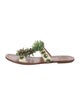 Tory Burch Leather Crystal Embellishments Slides