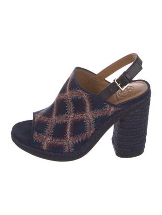 Tory Burch Suede Printed Slingback Sandals