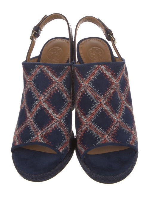 Tory Burch Suede Printed Slingback Sandals