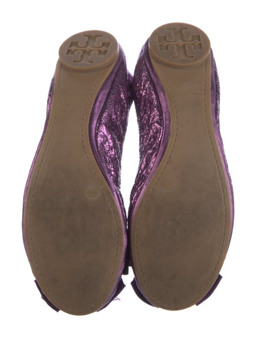 Tory Burch Leather Floral Print Ballet Flats