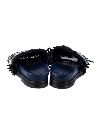 Tory Burch Leather Sequin Embellishments Slides