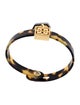 Tory Burch Tortoise Shell Lock Charm Bangle Bracelet