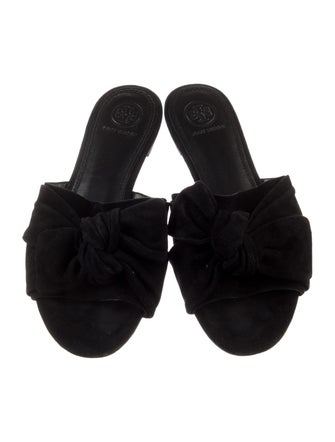 Tory Burch Suede Bow Accents Slides