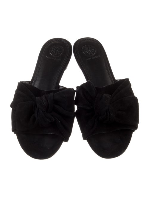 Tory Burch Suede Bow Accents Slides