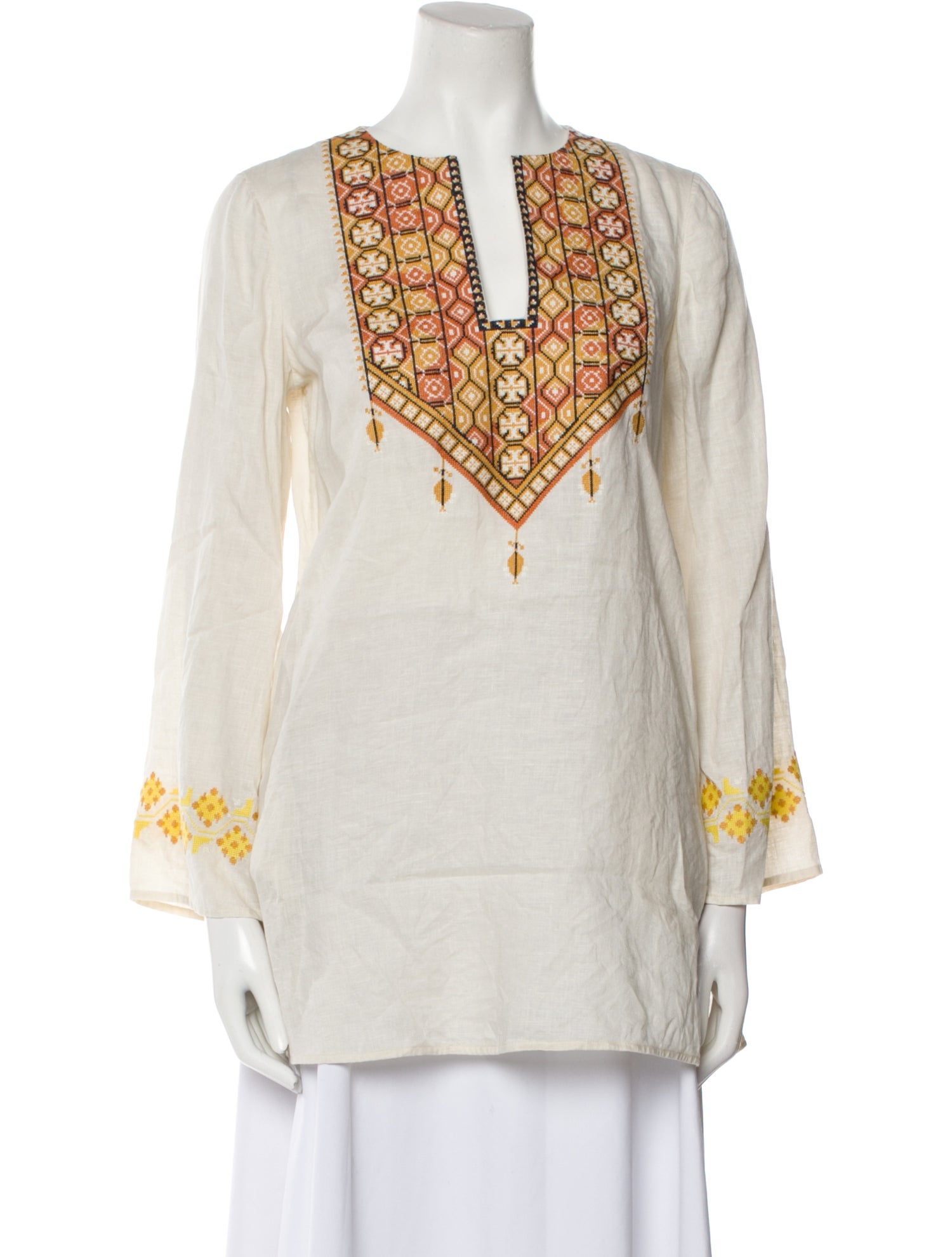 Tory Burch Linen Printed Tunic