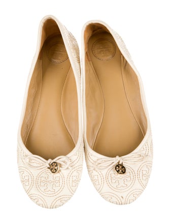 Tory Burch Leather Printed Ballet Flats