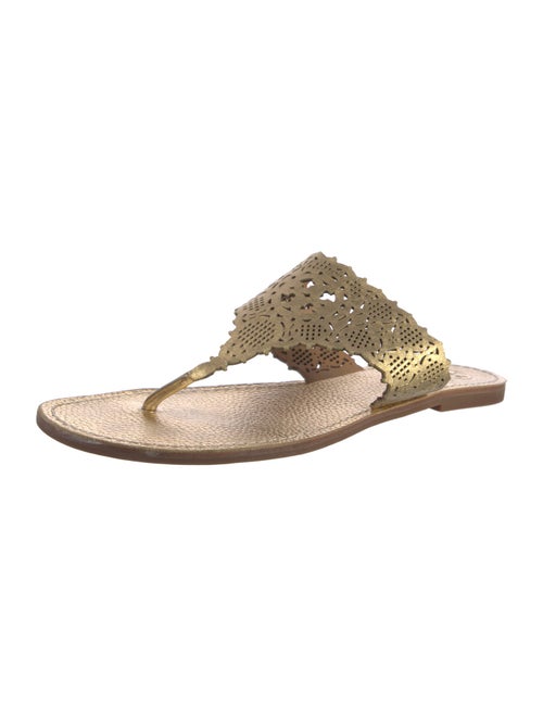 Tory Burch Leather Animal Print Slides