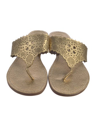 Tory Burch Leather Animal Print Slides