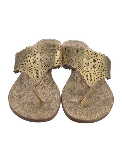 Tory Burch Leather Animal Print Slides