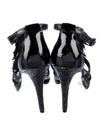 Tory Burch Glitter Sequin Embellishments T-Strap Sandals