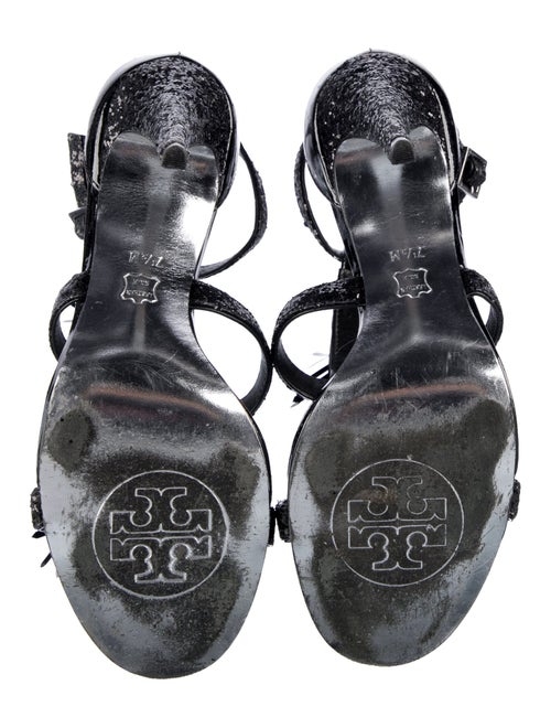Tory Burch Glitter Sequin Embellishments T-Strap Sandals
