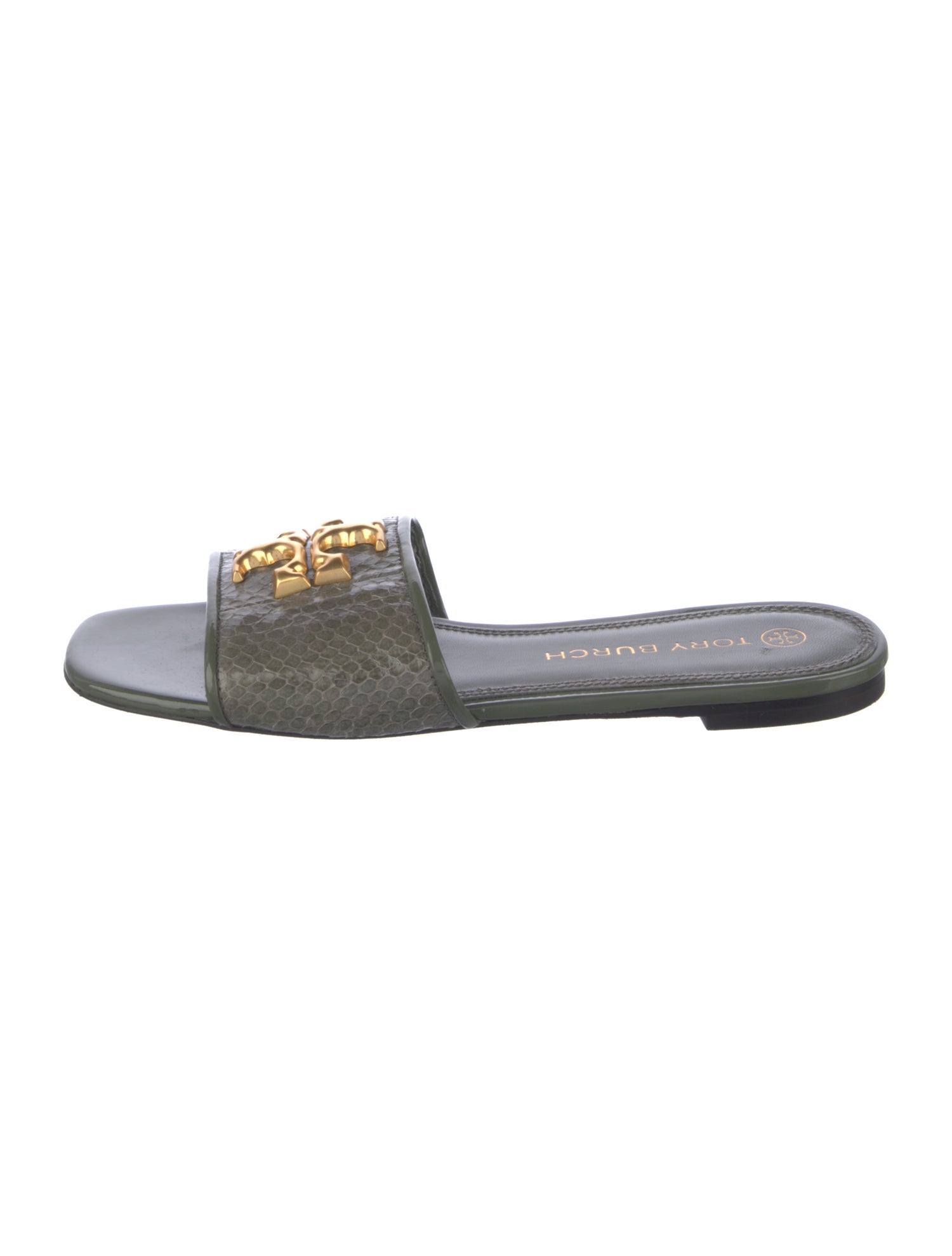 Tory Burch Snakeskin Graphic Print Slides