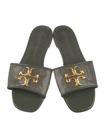 Tory Burch Snakeskin Graphic Print Slides