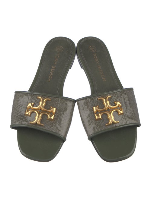 Tory Burch Snakeskin Graphic Print Slides