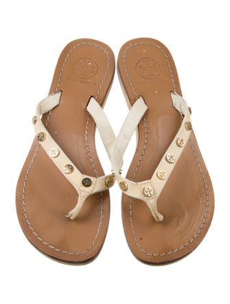 Tory Burch Leather Studded Accents Slides