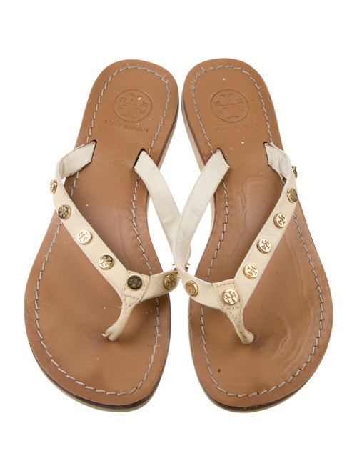 Tory Burch Leather Studded Accents Slides