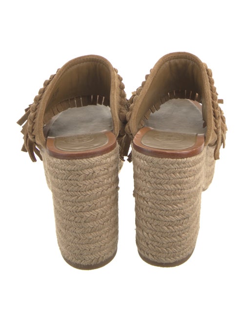 Tory Burch Suede Fringe Trim Accent Espadrilles