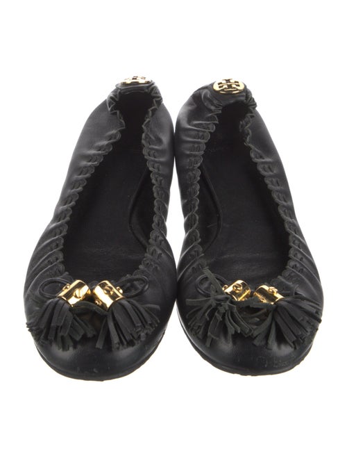 Tory Burch Leather Bow Accents Ballet Flats