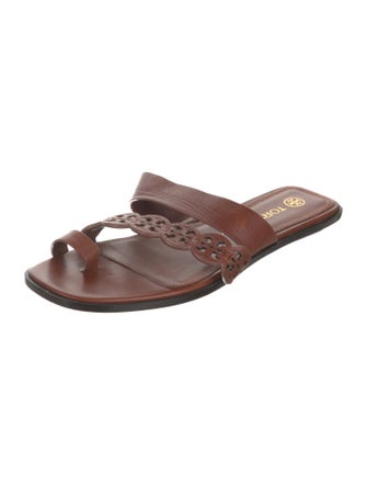 Tory Burch Leather Cutout Accent Slides