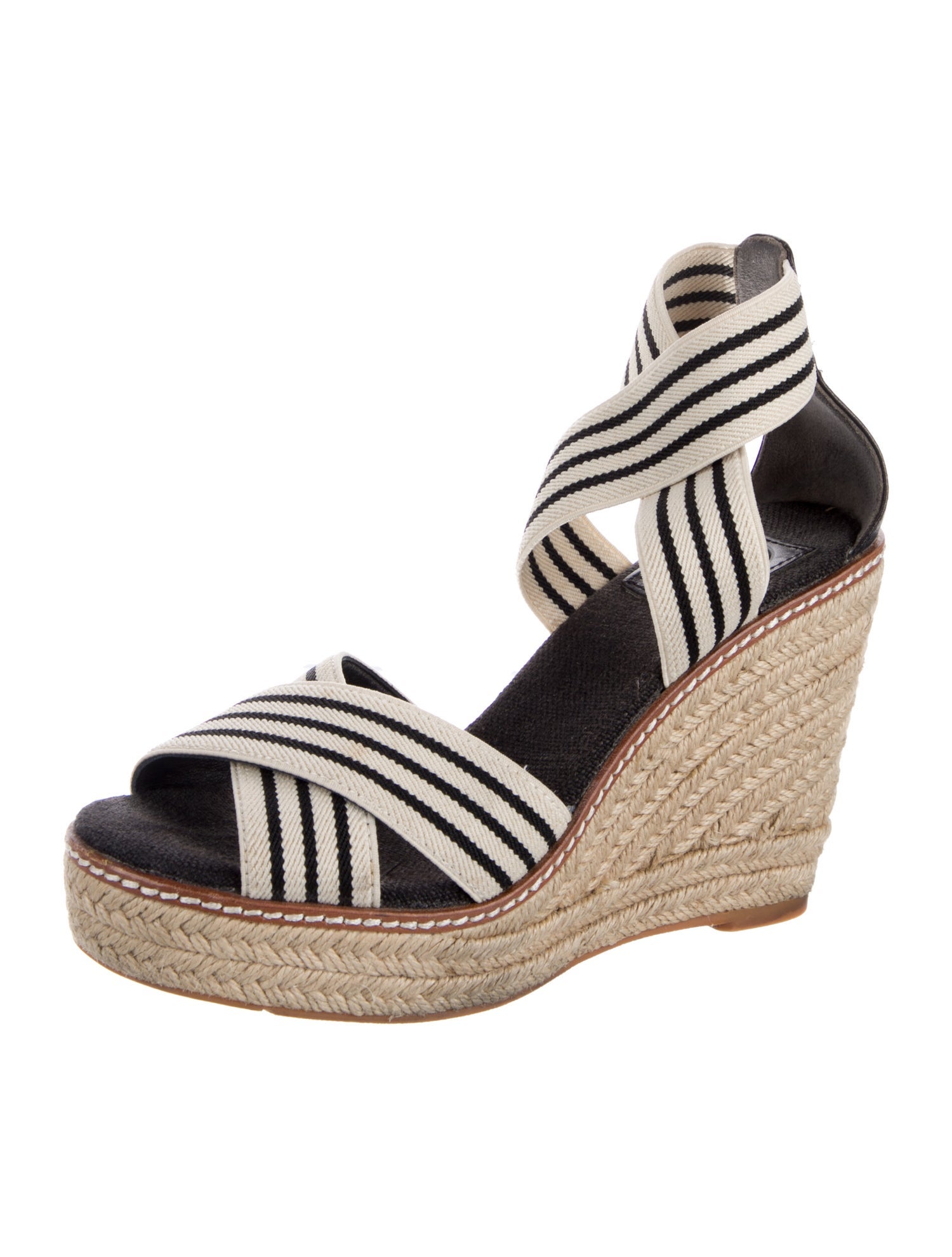 Tory Burch Canvas Striped Espadrilles