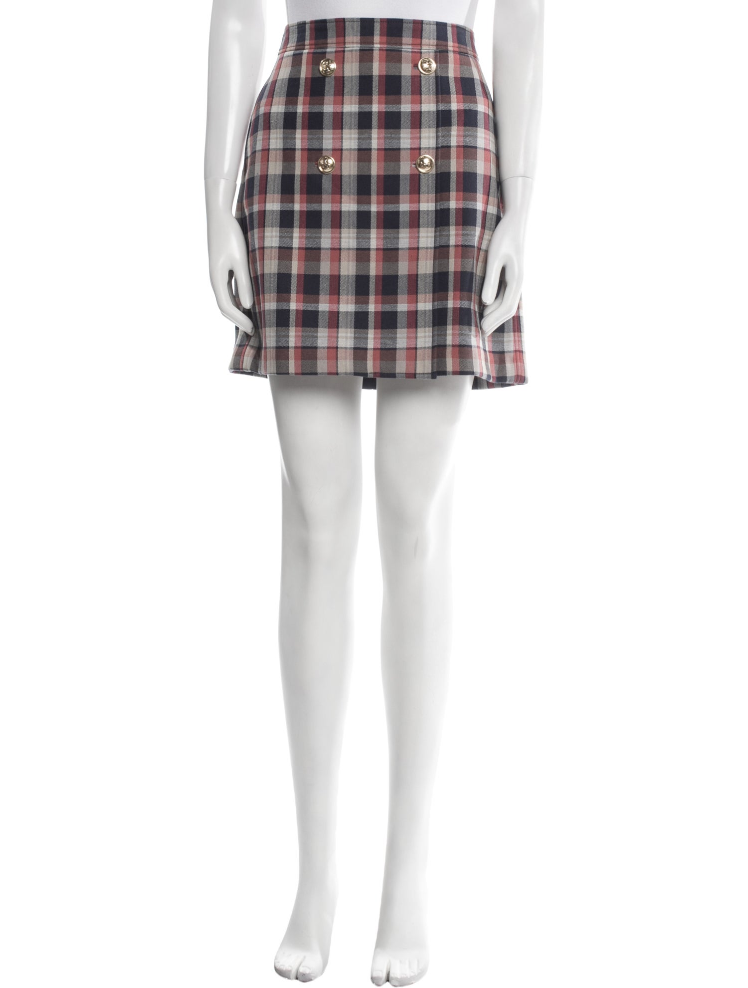Tory Burch Plaid Print Mini Skirt