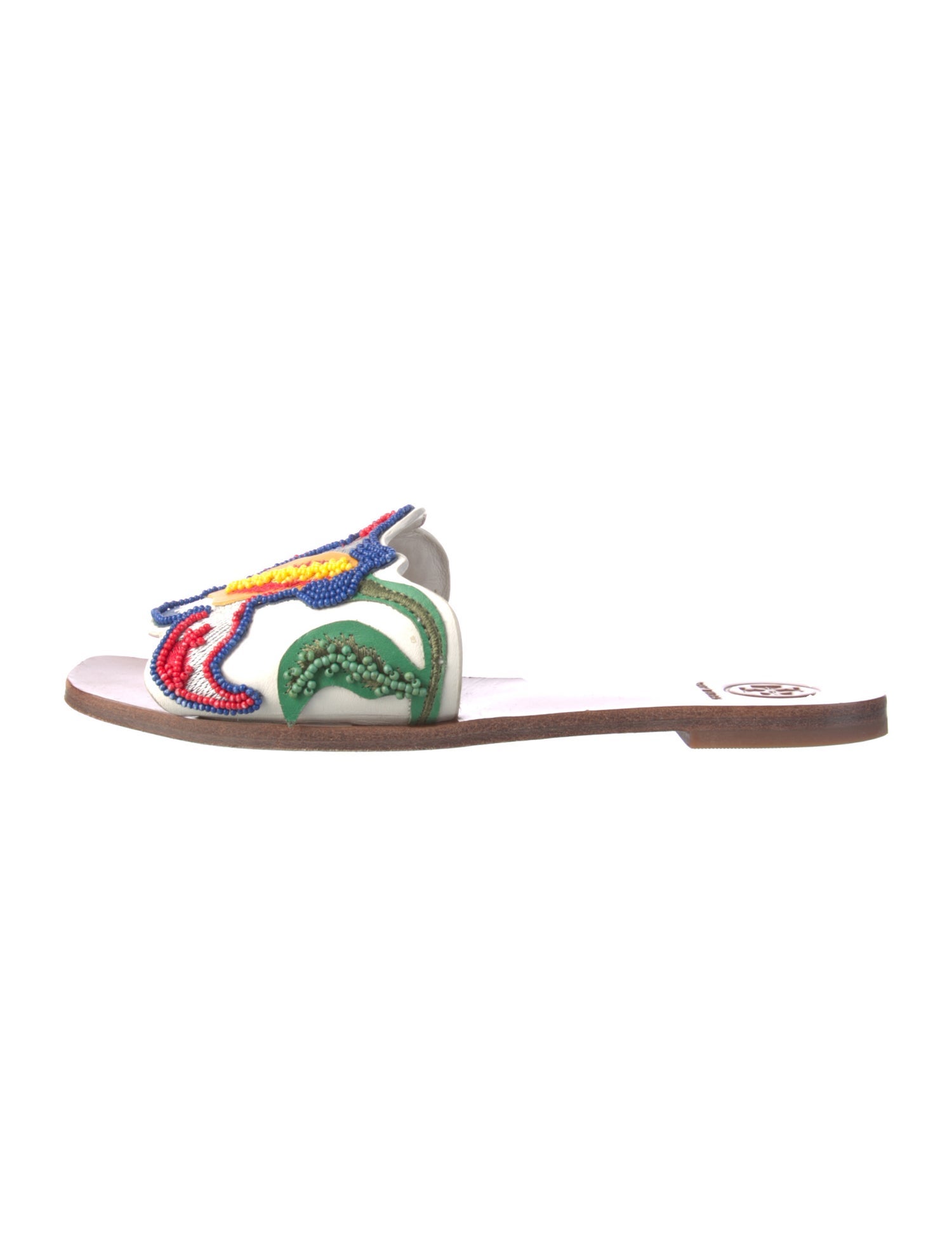 Tory Burch Leather Printed Slides