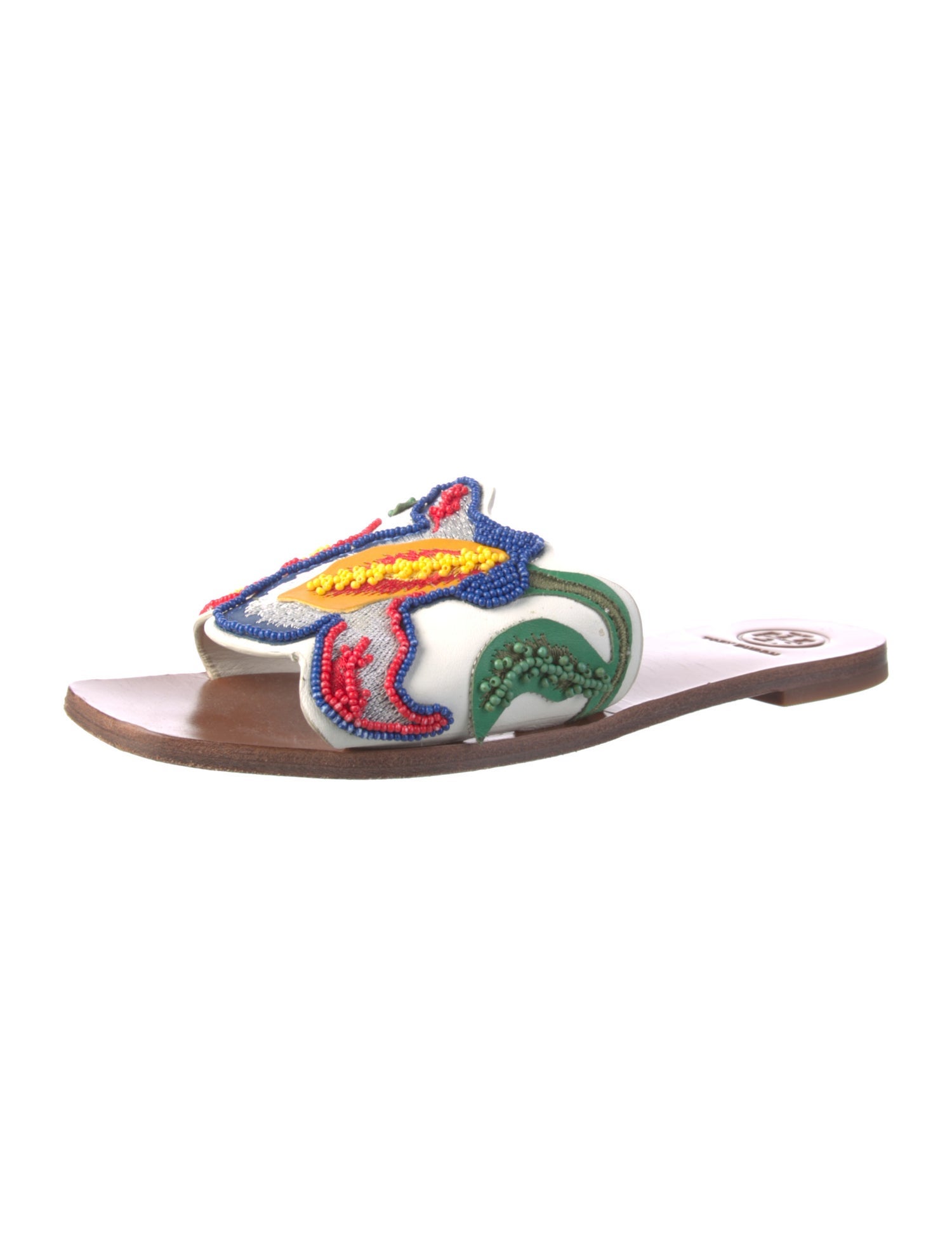 Tory Burch Leather Printed Slides