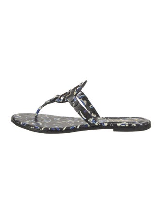 Tory Burch Leather Printed T-Strap Sandals