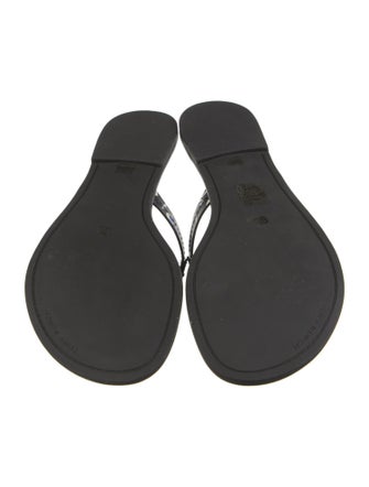 Tory Burch Leather Printed T-Strap Sandals