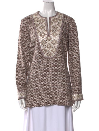 Tory Burch Linen Printed Tunic