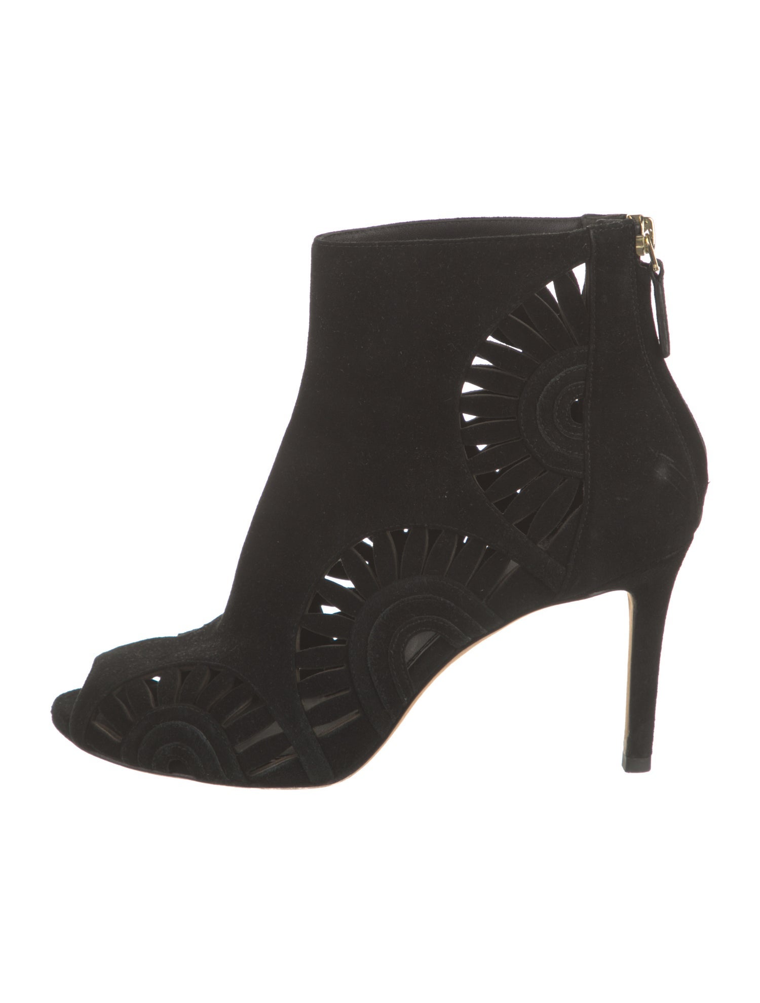 Tory Burch Suede Cutout Accent Lace-Up Boots