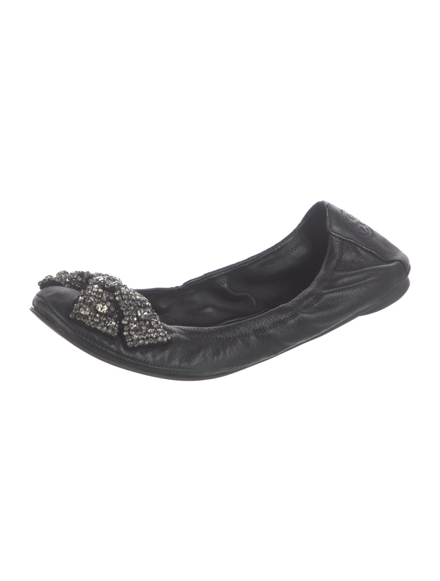 Tory Burch Leather Bow Accents Flats