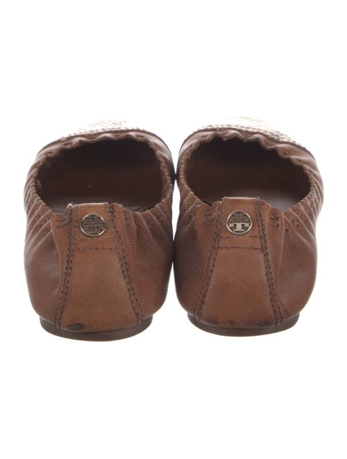 Tory Burch Leather Animal Print Ballet Flats