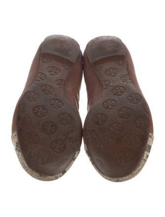 Tory Burch Leather Animal Print Ballet Flats